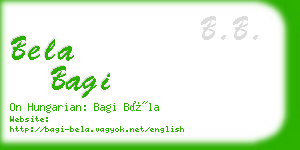 bela bagi business card